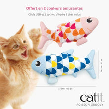 Load image into Gallery viewer, Poisson Catit Groovy avec herbe à chat, bleu