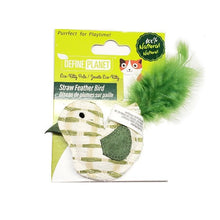Load image into Gallery viewer, Define Planet Jouet pour chat - Oiseau de plumes sur paille
