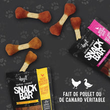 Load image into Gallery viewer, Dogit Gâteries Snack Bar - Pilons de poulet et peau de bœuf - 7,5 cm - 100 gr