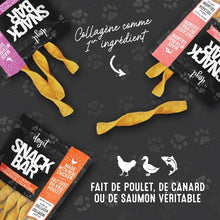 Load image into Gallery viewer, Dogit Gâteries Snack Bar - Torsades de collagène au saumon - 12,7 cm - Paquet de 10