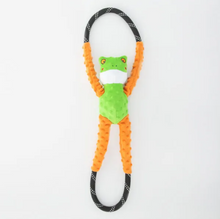 Load image into Gallery viewer, Jouet pour chien peluche Zippy Paws, Rope tugz Grenouille