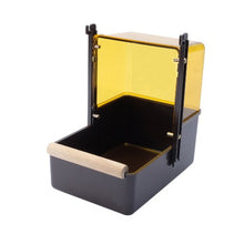 Load image into Gallery viewer, Baignoire avec couvercle transparent Living World pour perruches calopsittes, base brune et dessus topaze