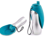 Load image into Gallery viewer, Messy Mutts Abreuvoir de voyage en acier inoxydable, Bleu