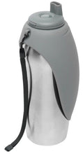 Load image into Gallery viewer, Messy Mutts Abreuvoir de voyage en acier inoxydable, Gris