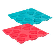 Load image into Gallery viewer, Messy Mutts Moules à biscuits pour cuire et congeler en forme de coeur, Bleu et rouge (Paquet de 2)
