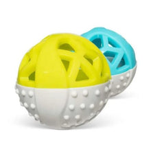 Load image into Gallery viewer, Messy Mutts "Totally Pooched, Catch 'N Squeak" Jouet balle en caoutchouc pour chien, Bleue