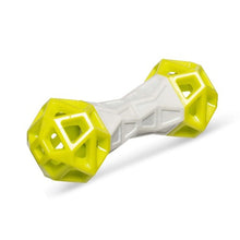 Load image into Gallery viewer, Messy Mutts "Totally Pooched, Flex 'N Squeak" Jouet os en caoutchouc pour chien, Vert