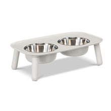 Load image into Gallery viewer, Messy Mutts Bol double surélevé avec pattes ajustables, Gris clair