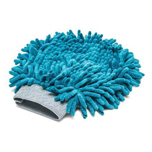 Load image into Gallery viewer, Messy Mutts Gant de toilettage en microfibre chenille, Bleu