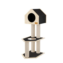 Load image into Gallery viewer, Noba Arbre à chat Condo Deluxe avec corde Fique de haute qualité - Noir