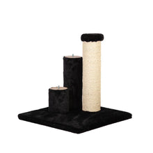 Load image into Gallery viewer, Noba Evolution - 4 en 1 Griffoir Évolutif - Fausse fourrure noire / Corde beige naturelle