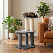 Load image into Gallery viewer, Noba Relaxation - Arbre à chat à 2 niveaux - Fausse fourrure grise