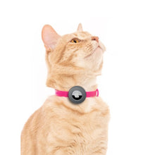 Load image into Gallery viewer, Nuvuq Collier ajustable avec attache de sécurité pour chat - Rose - Avec étui pour "Airtag" gris