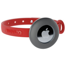 Load image into Gallery viewer, Nuvuq Collier ajustable avec attache de sécurité pour chat - Rouge - Avec étui pour "Airtag" gris