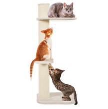 Load image into Gallery viewer, Poteau à griffer City Cat 3 Zolux avec 2 plateformes, beige, 59 x 61 x 148 cm