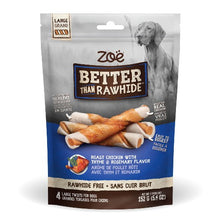 Load image into Gallery viewer, Torsades Better Than Rawhide Zoë pour chiens, poulet rôti avec thym et romarin, 152 g