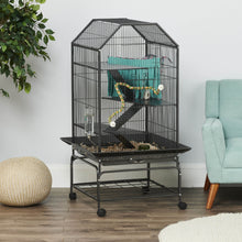 Load image into Gallery viewer, Neo Black cage, narrow bars (9 mm), black with black mesh, 78 x 48 x 36 cm