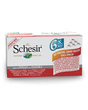 Load image into Gallery viewer, Conserve pour chat Schesir - Poulet et canard paquet de 6 - Boutique Le Jardin Des Animaux -conserve pour chatBoutique Le Jardin Des Animauxc-53076