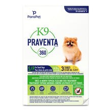 Load image into Gallery viewer, K9 Praventa 360 traitement contre les puces et les tiques pour chiens de petite taille jusqu’à 4,5 kg, 3 ou 6 tubes - Boutique Le Jardin Des Animaux -anti-parasitaire pour chatBoutique Le Jardin Des Animaux73860