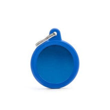 Load image into Gallery viewer, Médaille collection Hushtag , CERCLE ALUMINIUM BLEU, CONTOUR BLEU - Boutique Le Jardin Des Animaux -médailleBoutique Le Jardin Des AnimauxHTA04BLUE