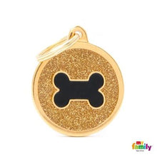 Load image into Gallery viewer, Médaille collection SHINE, CIRCLE GLITTER OR OS NOIR, GRAND - Boutique Le Jardin Des Animaux -médailleBoutique Le Jardin Des AnimauxGL05GOLD
