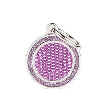 Load image into Gallery viewer, Médaille collection SHINE, "SAINT TROPEZ LILAS AVEC GLITTER" MOYEN - Boutique Le Jardin Des Animaux -médailleBoutique Le Jardin Des AnimauxGL1094M