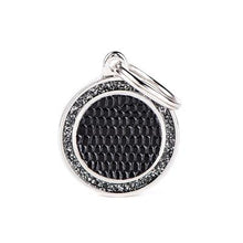 Load image into Gallery viewer, Médaille collection SHINE, "SAINT TROPEZ NOIR AVEC GLITTER" MOYEN - Boutique Le Jardin Des Animaux -médailleBoutique Le Jardin Des AnimauxGL1088M