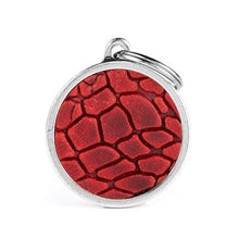 Load image into Gallery viewer, Médaille pour chien collection BRONX, VRAI CUIR ROUGE, GRAND - Boutique Le Jardin Des Animaux -médailleBoutique Le Jardin Des AnimauxCE1074