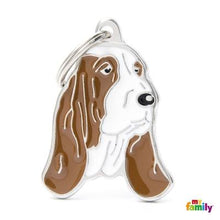 Load image into Gallery viewer, Médaille pour chien collection Friends, BASSET, Couleurs variées - Boutique Le Jardin Des Animaux -médailleBoutique Le Jardin Des AnimauxMF02N
