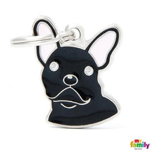 Load image into Gallery viewer, Médaille pour chien collection Friends, BOULEDOGUE FRANÇAIS, Couleurs variées - Boutique Le Jardin Des Animaux -médailleBoutique Le Jardin Des AnimauxMF24BLACK