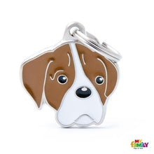 Load image into Gallery viewer, Médaille pour chien collection Friends, BOXER, Couleurs variées - Boutique Le Jardin Des Animaux -médailleBoutique Le Jardin Des AnimauxMF34BROWNWHITE