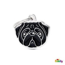 Load image into Gallery viewer, Médaille pour chien collection Friends, CARLIN, Couleurs variées - Boutique Le Jardin Des Animaux -médailleBoutique Le Jardin Des AnimauxMF18NBLACK