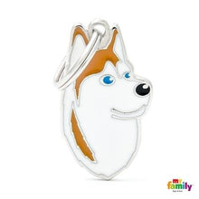 Load image into Gallery viewer, Médaille pour chien collection Friends, HUSKY, Couleurs variées - Boutique Le Jardin Des Animaux -médailleBoutique Le Jardin Des AnimauxMF13WHITEBROWN