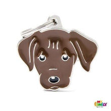 Load image into Gallery viewer, Médaille pour chien collection Friends, LABRADOR, Couleurs variées - Boutique Le Jardin Des Animaux -médailleBoutique Le Jardin Des AnimauxMF31CHOCOLATE