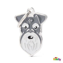 Load image into Gallery viewer, Médaille pour chien collection Friends, SCHNAUZER, Couleurs variées - Boutique Le Jardin Des Animaux -médailleBoutique Le Jardin Des AnimauxMF27NGREY