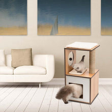Load image into Gallery viewer, Meuble Box Vesper Petit – noyer, arbre à chat - Boutique Le Jardin Des Animaux -Griffoir, meuble et litBoutique Le Jardin Des Animaux