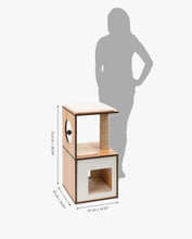 Load image into Gallery viewer, Meuble Box Vesper Petit – noyer, arbre à chat - Boutique Le Jardin Des Animaux -Griffoir, meuble et litBoutique Le Jardin Des Animaux