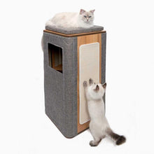 Load image into Gallery viewer, Meuble Cubo Tower Vesper – gris, arbre à chat - Boutique Le Jardin Des Animaux -Griffoir, meuble et litBoutique Le Jardin Des Animaux52094