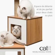 Load image into Gallery viewer, Meuble Double Vesper, arbre à chat - Boutique Le Jardin Des Animaux -Griffoir, meuble et litBoutique Le Jardin Des Animaux52074