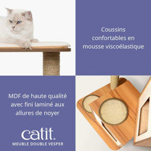 Load image into Gallery viewer, Meuble Double Vesper, arbre à chat - Boutique Le Jardin Des Animaux -Griffoir, meuble et litBoutique Le Jardin Des Animaux52074