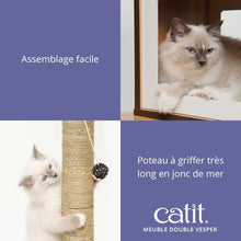 Load image into Gallery viewer, Meuble Double Vesper, arbre à chat - Boutique Le Jardin Des Animaux -Griffoir, meuble et litBoutique Le Jardin Des Animaux52074