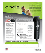 Load image into Gallery viewer, Tondeuse (Clipper) pour chien AGC Professionnel 2 vitesses - Andis - Boutique Le Jardin Des Animaux -ToilettageBoutique Le Jardin Des AnimauxT-22625