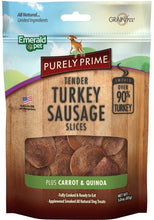 Load image into Gallery viewer, Tranches de saucisses moelleuses pour chien, Dinde carotte et quinoa, Purely Prime, Emerald Pet - Boutique Le Jardin Des Animaux -Gâterie pour chienBoutique Le Jardin Des AnimauxEMT00632