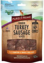 Load image into Gallery viewer, Tranches de saucisses moelleuses pour chien, Dinde citrouille et chia, Purely Prime, Emerald Pet - Boutique Le Jardin Des Animaux -Gâterie pour chienBoutique Le Jardin Des AnimauxEMT00631