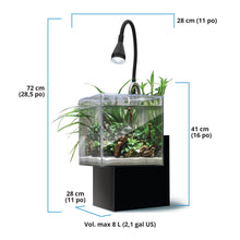 Load image into Gallery viewer, Aquarium équipé Fluval Kühl pour l’aménagement miniature et aquaponie, 8 L (2,1 gal US), noir
