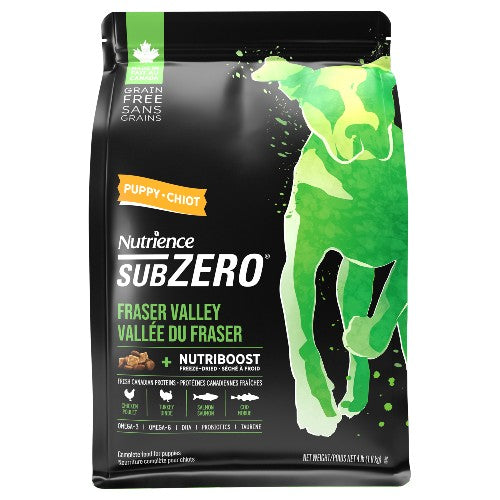 Aliment Subzero Nutrience Sans grains pour chiots en santé, formulation Vallée du Fraser