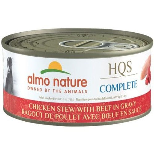 Almo Nature HQS Complete chien - Ragoût de poulet avec boeuf en sauce 156 gr