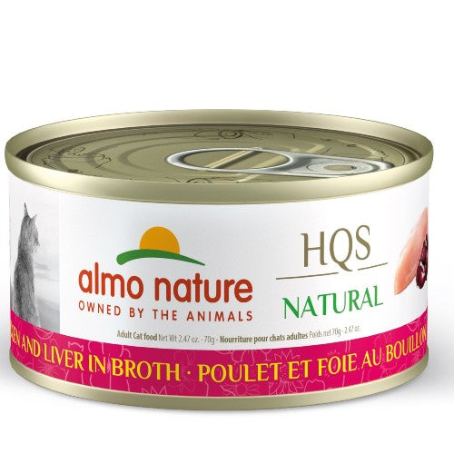 Almo Nature HQS Natural chat - Poulet et foie au bouillon 70 gr