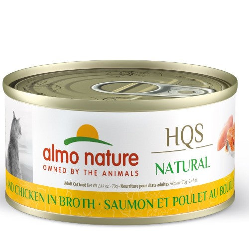 Almo Nature HQS Natural chat - Saumon et poulet au bouillon 70 gr