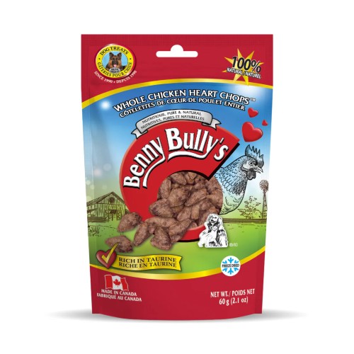 Benny Bully's Gâteries pour chien - Côtelettes de cœur de poulet entier 70 gr